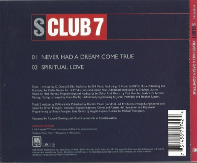 US Single (Back)
